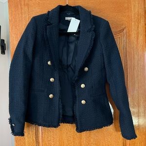 Military jacket with gold buttons
